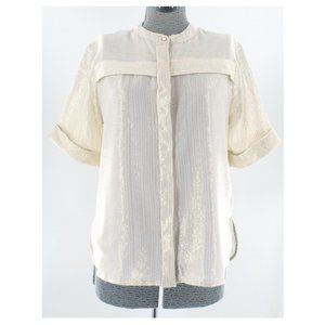 Anthropologie Seen Worn Kept Gold Lame Top M